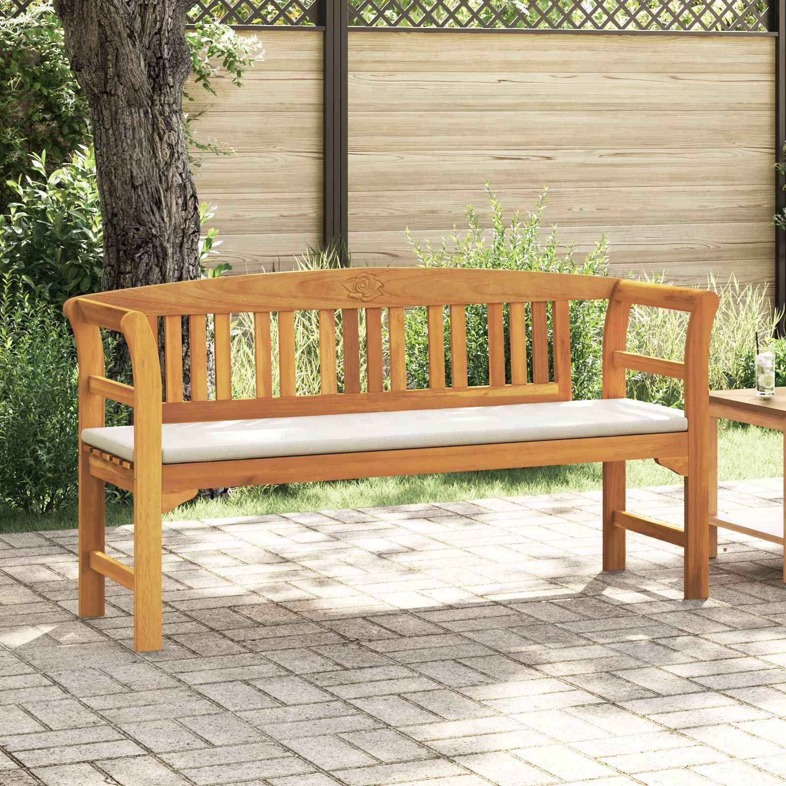 vidaXL Ławka Różana Naturalny 157 x 46 x 82,5 cm Lite Drewno Akacji