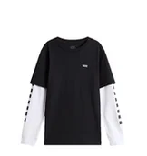 Koszulki i topy damskie - T-shirt Dziecięcy z Długim Rękawem (8-14lat) VANS Long Check Twofer Black/White VN0A49OYY281 L - Vans - miniaturka - grafika 1