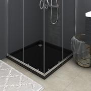 Brodziki prysznicowe - vidaXL Brodzik Kwadratowy brodzik prysznicowy ABS czarny 90 x 90 cm - miniaturka - grafika 1