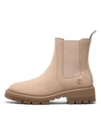 Botki damskie - Timberland Skórzane sztyblety "Cortina Valley" w kolorze beżowym - miniaturka - grafika 1
