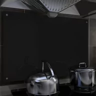 Akcesoria i części AGD - vidaXL Panel ochronny do kuchni, czarny, 90x60 cm, szkło hartowane - miniaturka - grafika 1