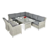 Meble ogrodowe - Zestaw mebli FOCUS GARDEN MARYLAND, szary, 5 elementów - miniaturka - grafika 1