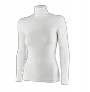 LS1627W Koszulka damska z golfem COMFORT MERINO kremowy XL - Koszulki i topy damskie - miniaturka - grafika 1