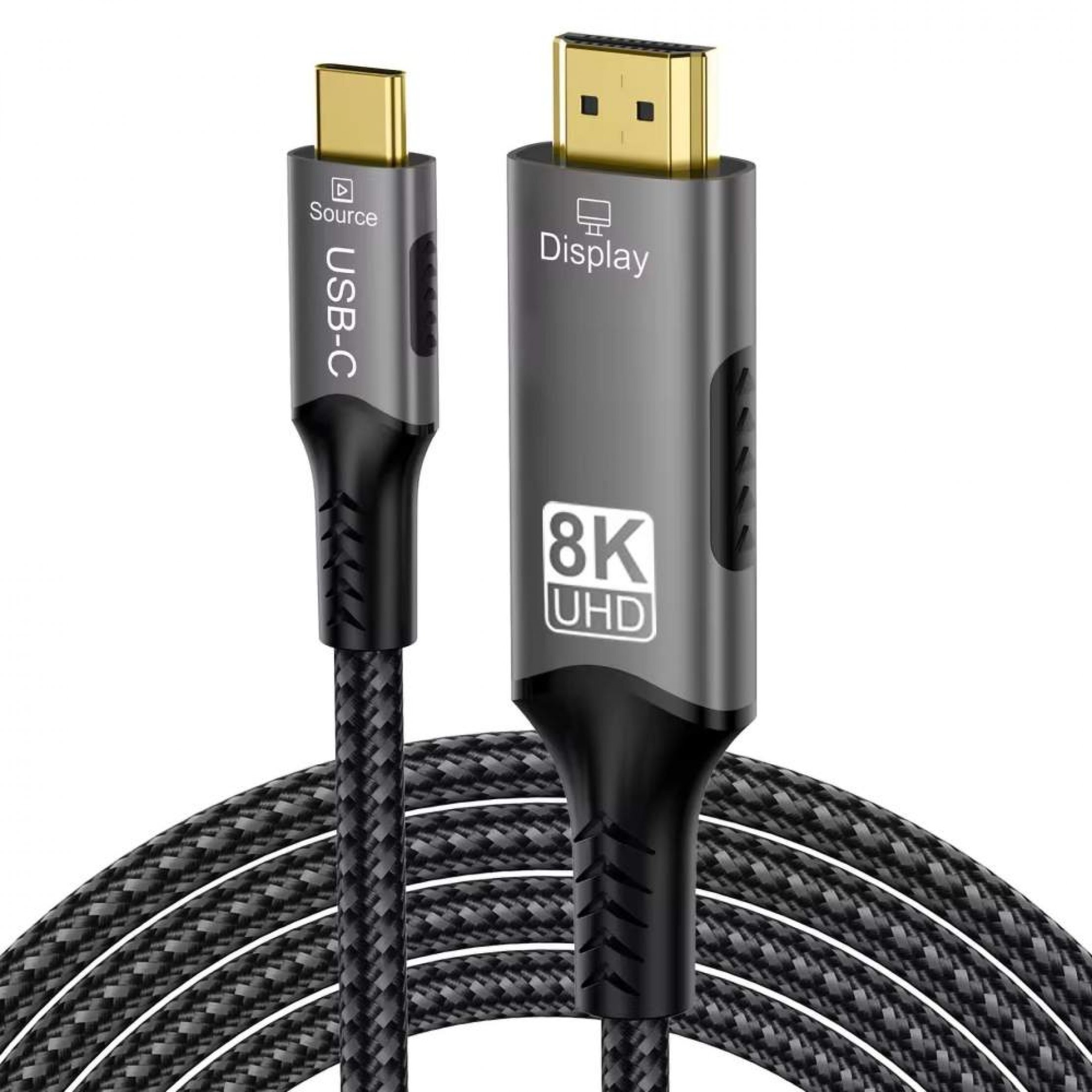 Kabel PremiumCord USB-C na HDMI kabel 2m rozlišení obrazu 8K@60Hz, 4K@144Hz Aluminium ku31hdmi27