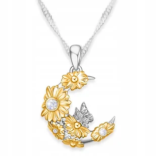 Naszyjnik Srebrny Motyl i Kwiaty Półksiężyc Kwiat Życia Kosmos SREBRO 925 - Naszyjniki Naszyjnik Srebrny Motyl i Kwiaty Półksiężyc Kwiat Życia Kosmos SREBRO 925 - Naszyjniki - miniaturka - grafika 1