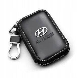 SKÓRZANE ETUI na klucze HYUNDAI logo KLUCZYK samochodowy ELEGANCKI brelok - Etui na klucze - miniaturka - grafika 1