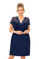 Piżamy damskie - Donna Koszula nocna Livia Plus Dark Blue Koronka XXXXXXL Granatowy - miniaturka - grafika 1