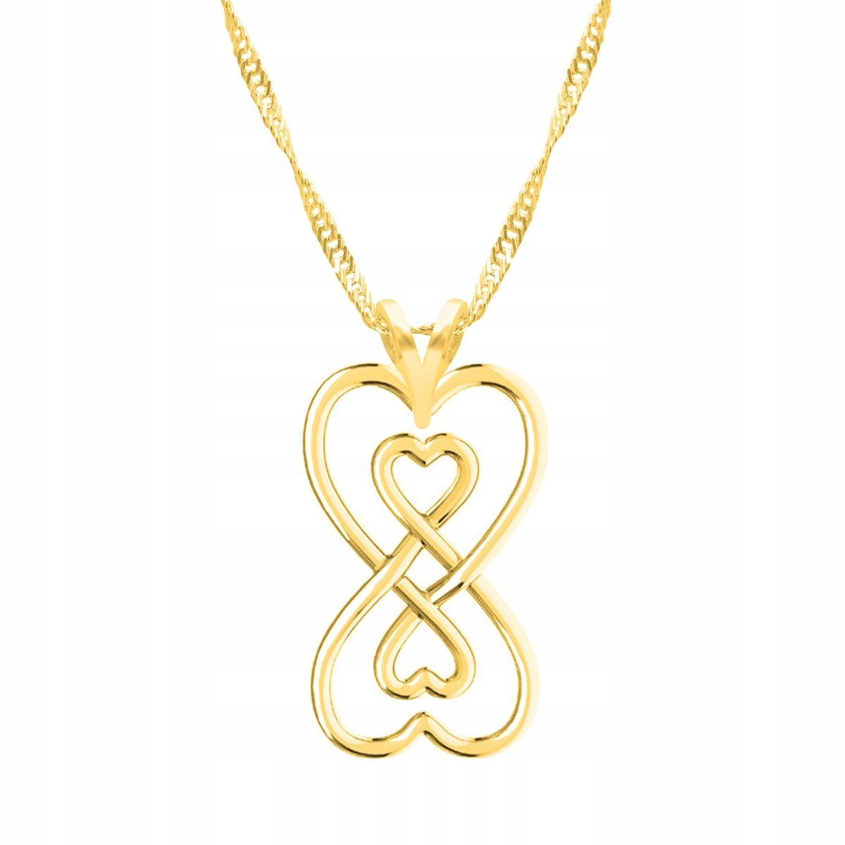 Złoty Naszyjnik ze Znakiem Nieskończoności Ósemka Infinity SREBRO 925