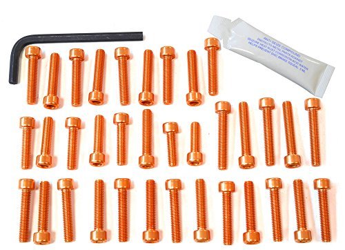 Pro-Bolt EHO030 aluminiowy zestaw śrub silnikowych do Honda VT250, pomarańczowy