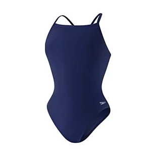 Speedo Damski strój kąpielowy jednoczęściowy Endurance+ Flyback jednolite kolory drużyny dla dorosłych Speedo Navy 32 - Stroje kąpielowe dla dziewczynek - miniaturka - grafika 1