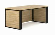 Biurka - Nowoczesne biurko dębowe z blendami VIGO LOFT - miniaturka - grafika 1