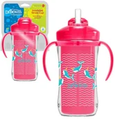 Kubki dla dzieci - DR BROWN'S KUBEK TERMICZNY RÓŻOWY ZE SŁOMKĄ 300ml 12m+ - miniaturka - grafika 1