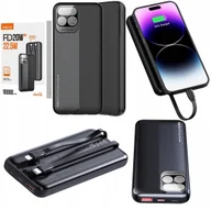 Powerbanki - SZYBKI POWERBANK 10000MAH 22,5W 3A PD Z WBUDOWANYMI KABLAMI Z EKRANEM RECCI - miniaturka - grafika 1