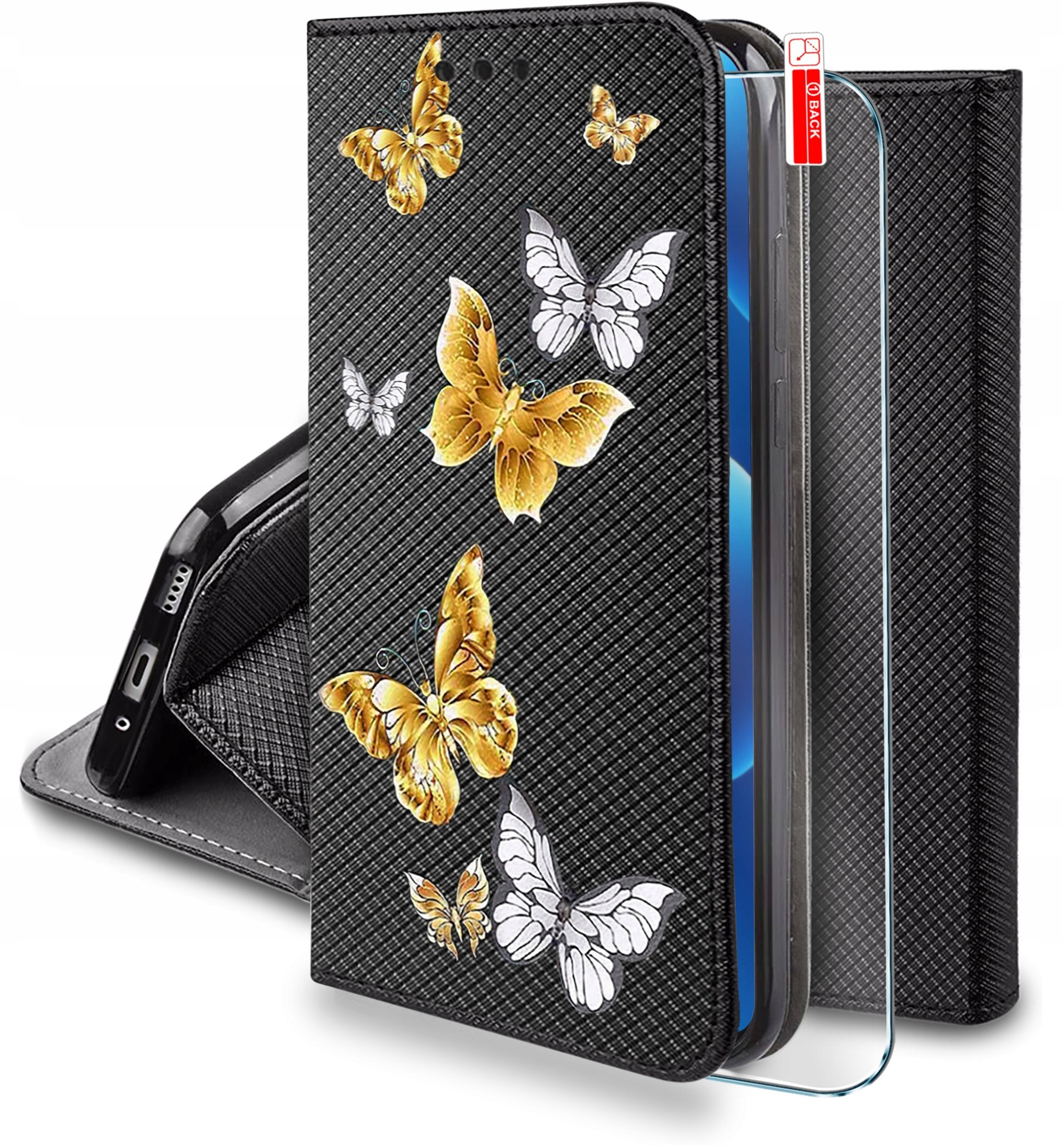 Etui do Motorola Moto G56 5G MAGNET WZORY CASE PORTFEL + SZKŁO 9H