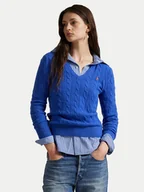Swetry damskie - Polo Ralph Lauren Sweter 211971866006 Niebieski Slim Fit - miniaturka - grafika 1