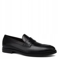 Mokasyny męskie - Geox Mokasyny Skórzane Czarne Wsuwane 42,5 Ż_G - miniaturka - grafika 1