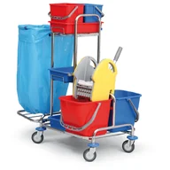 Wózki serwisowe - B2B Partner Profesjonalny dwuwiadrowy wózek do sprzątania CHU-13 vč. 2x6l kbel - miniaturka - grafika 1
