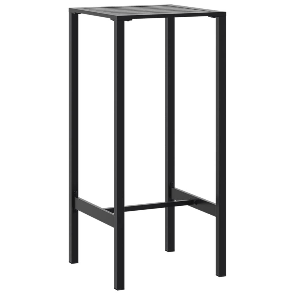 vidaXL Stolik barowy, czarny, 50x50x110 cm, malowana proszkowo stal