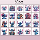Wyposażenie studia tatuażu - TEMU 60 sztuk Disney Stitch tymczasowe naklejki z tatuażami - wysokiej jakości fałszywe tatuaże do codziennego dekorowania ciała i akcesoriów do - miniaturka - grafika 1