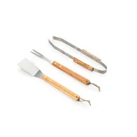 Zestawy do grillowania - Zestaw narzędzi do grilla stal/drewno 3 szt. - miniaturka - grafika 1