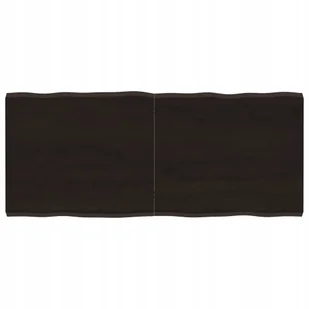 Blat ciemnobrązowy 140x60x(2-4) cm drewno z naturalną krawędzią - Blaty meblowe i parapety okienne - miniaturka - grafika 1