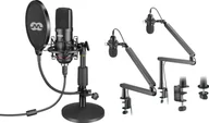 Mikrofony komputerowe - Mikrofon Mozos Mikrofon Mozos USB MKIT-900PRO Gamer + SB40 ramię statyw mikrofonowy - miniaturka - grafika 1