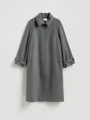 Płaszcze damskie - Reserved - Płaszcz z dodatkiem wełny - ciemnoszary - miniaturka - grafika 1