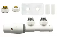 Zawory i kraniki - Zawór termostatyczny 50mm TWINS biały lewy Pex All in One rozeta zespolona prostokątna - miniaturka - grafika 1