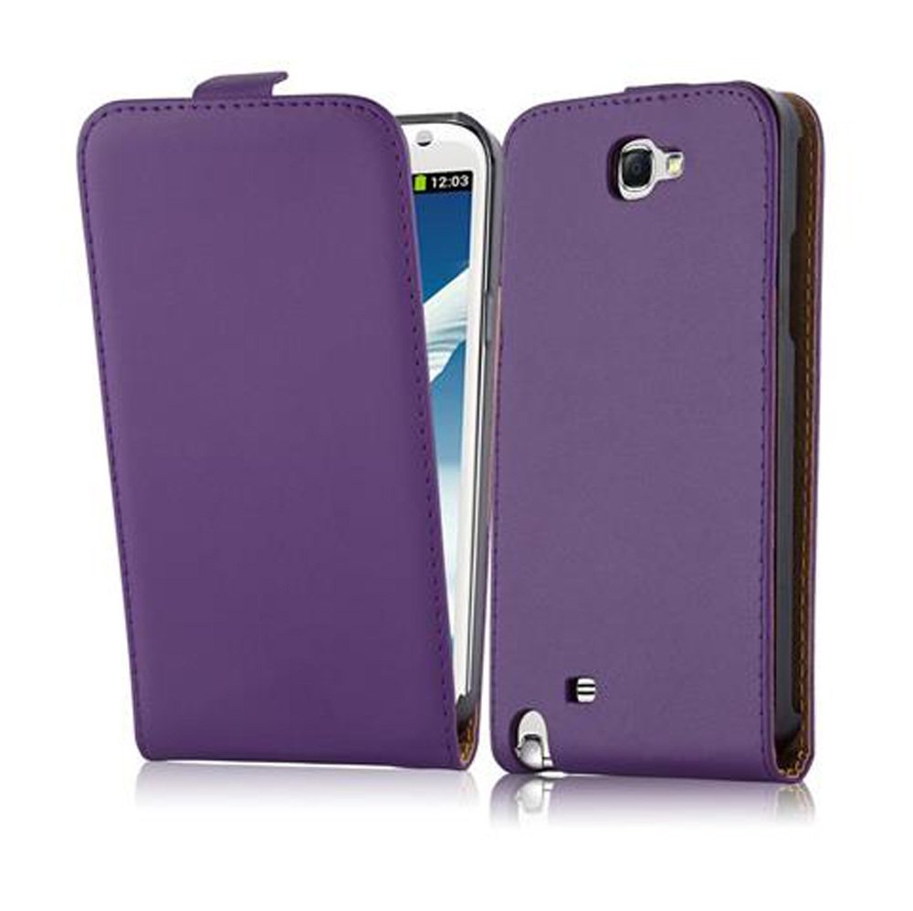 Etui Cadorabo do Samsung Galaxy NOTE 2 fioletowe etui z klapką na telefon komórkowy imitacja skóry
