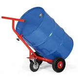 Wózki magazynowe - B2B Partner Taczka do beczek z kołem podporowym 1532 - miniaturka - grafika 1