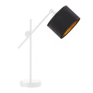 Lampy stojące - Nowoczesna Lampka Nocna Z Regulowanym Stelażem Mali Velur, Czarny Ze Złotym Wnętrzem - miniaturka - grafika 1