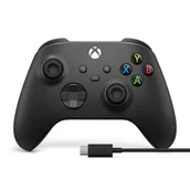 Kontrolery do Xbox - MICROSOFT Xbox Series Controller Black +  kabel USB-C (1V8-00002) - miniaturka - grafika 1