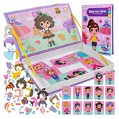 Zabawki zdalnie sterowane - Książka Magnetyczna Moda Układanka Klocki Lalka Ubranka 51 El. Kartonowe - miniaturka - grafika 1