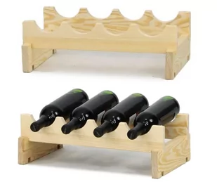 Stojak na wina Regał na wino drewniany modułowy RW10 04x01 Naturalny Surowy Drewno sosnowe ilość butelek 4 RW10_04X01_NNK1 / Wamar-Sosenka - Pozostałe akcesoria barmańskie - miniaturka - grafika 1