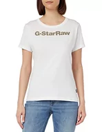 Bluzki damskie - G-STAR RAW Damska bluzka Gs Graphic Slim Top, Biały (White D23942-336-110), M - miniaturka - grafika 1