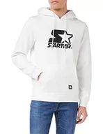 Bluzy męskie - Starter Black Label Męska bluza z kapturem z logo, męska bluza z logo z przodu w 11 różnych kolorach, rozmiar S-XXL, biały, M - miniaturka - grafika 1