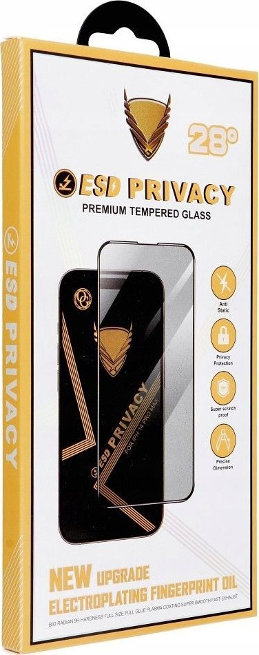 Szkło Hartowane OG Premium Privacy Glass - do Xiaomi Redmi Note 14 4G / Redmi Note 14 5G czarny
