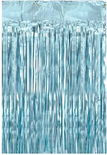 Kurtyna - zasłona na drzwi metaliczna błękitna - 2,5 m x 90 cm - Sylwester - miniaturka - grafika 1