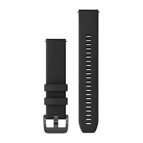 Garmin Silikonowy pasek Approach S42/Venu/Vivomove Style (20mm) -czarny z metalicznym zapięciem [010-13114-00] 010-13114-00 - Akcesoria do smartwatchy - miniaturka - grafika 1