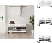 Szafki na buty - vidaXL Ławka na buty biała 102x35x55 cm materiał drewnopochodny - Stojaki i szafki na buty - miniaturka - grafika 1