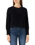 Swetry damskie - bestseller a/s Damski sweter VMEFFY LS O-Neck Argyle Blouse Boo, czarny, S - miniaturka - grafika 1