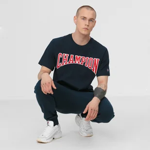 Męski t-shirt z logo CHAMPION Collegiate Logo T-Shirt - granatowy - Koszulki sportowe męskie - miniaturka - grafika 1