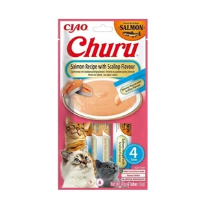 INABA CAT CHURU SALMON WITH SCALLOP przysmak dla kota 4x14g (56g) - Przysmaki dla kotów - miniaturka - grafika 1