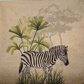 Folia, papier śniadaniowy, serwetki - Serwetki Zebra 33x33cm 20szt - PAW - miniaturka - grafika 1