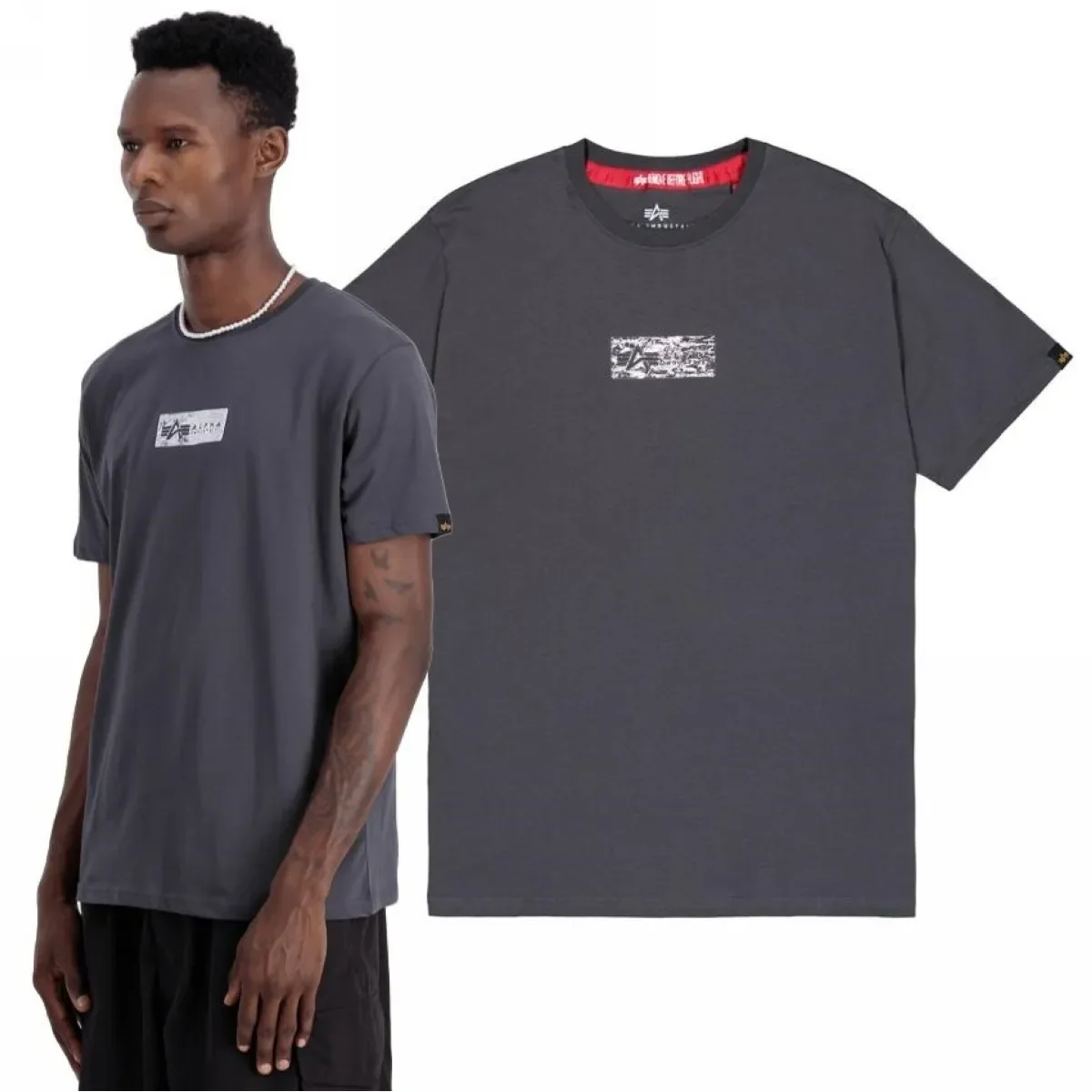 Koszulka Alpha Industries Metal Plate T-Shirt 148514 684 - Vintage Grey S [S]