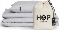 Pościel - HOP DESIGN Pościel bawełna 140x200 oraz 1x70x80 Jasny Szary - miniaturka - grafika 1