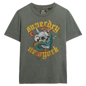 Koszulki męskie - Superdry Neo Trad Tattoo Relaxed zielony T-shirt - miniaturka - grafika 1