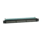 Panele krosownicze - VALUE Kat.6 19"-Patchpanel, 24 P, geschirmt, schwarz 26.99.0353 - miniaturka - grafika 1