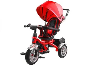 LEANToys Rower Trójkołowy PRO500 Czerwony - CZARNA RAMA - Rowerki trójkołowe - miniaturka - grafika 1