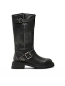 Botki damskie - Pepe Jeans Botki PLS50566 Czarny - miniaturka - grafika 1